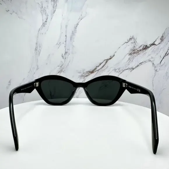 New PRADA Sunglasses Black Butterfly Cat Eye Logo Symbole Logo New - Picture 16 of 16